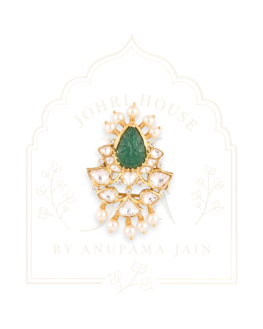 Regal Kundan Gold Sari Brooch