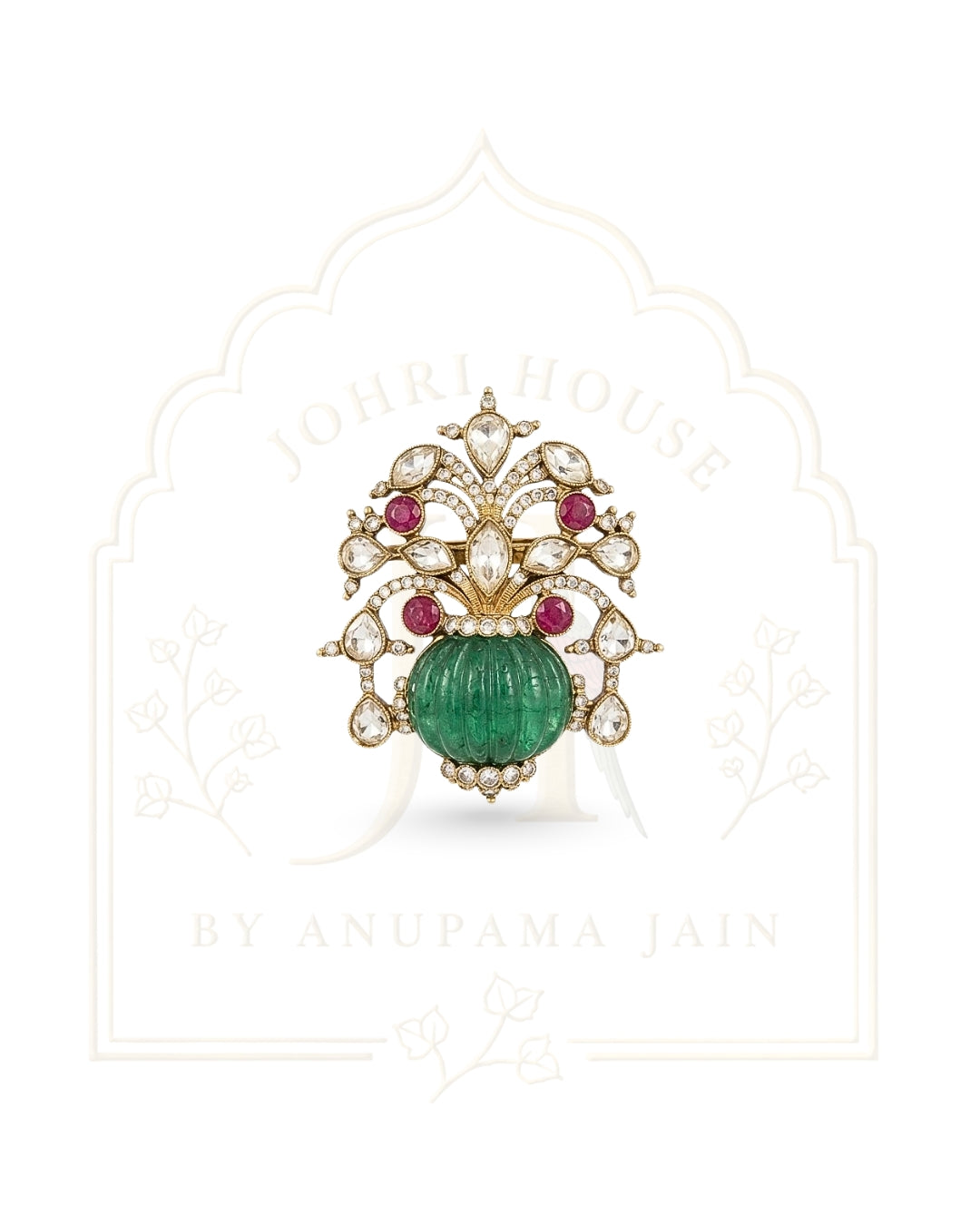 The Majestic Polki & Emerald Men's Brooch
