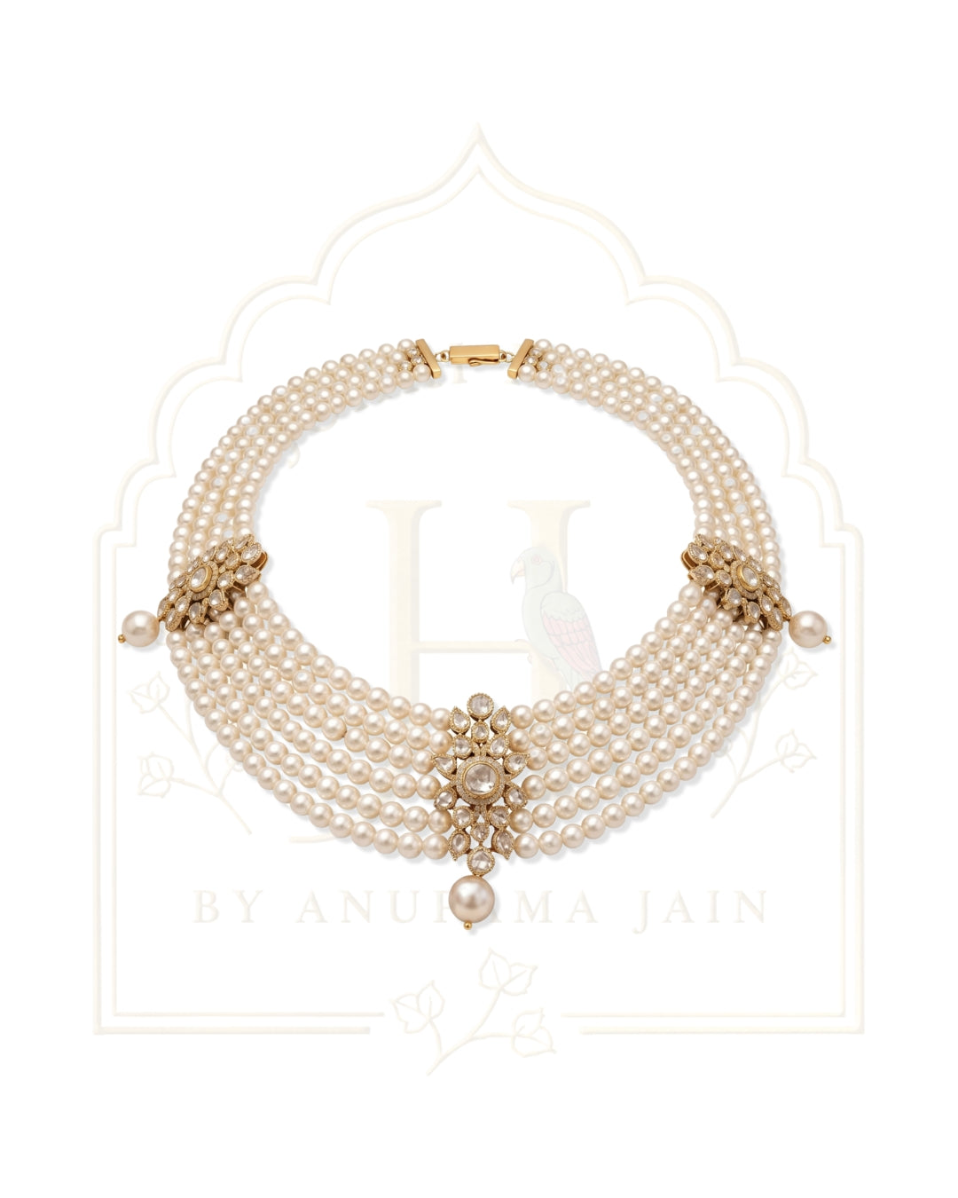 Maharani Multi-Strand Pearl & Polki Choker