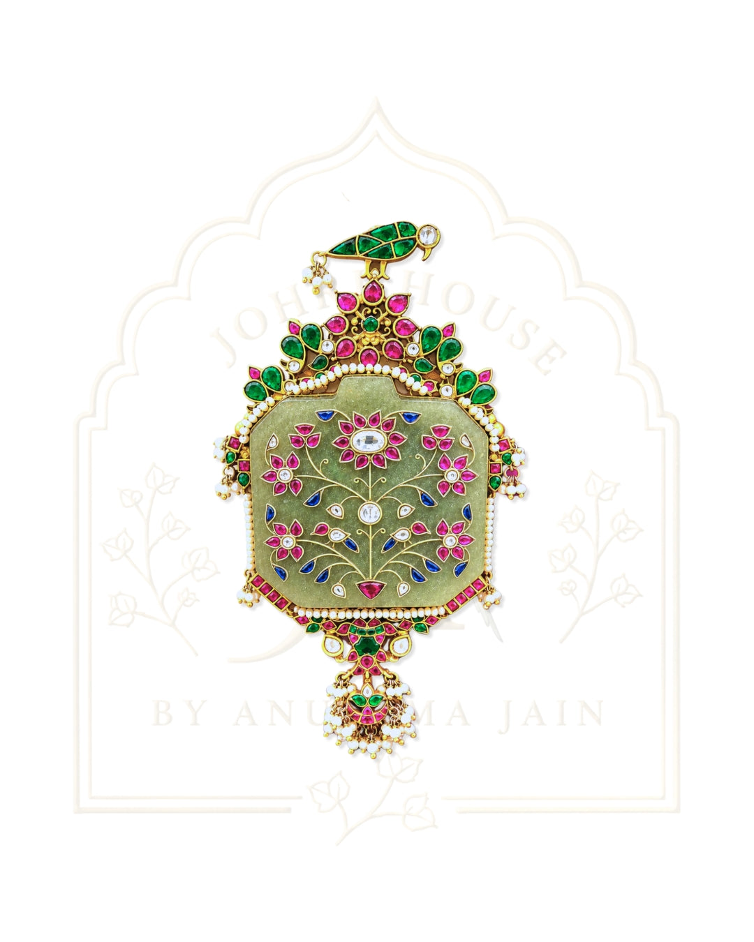 Shuka Jade & Gemstone Temple Pendant