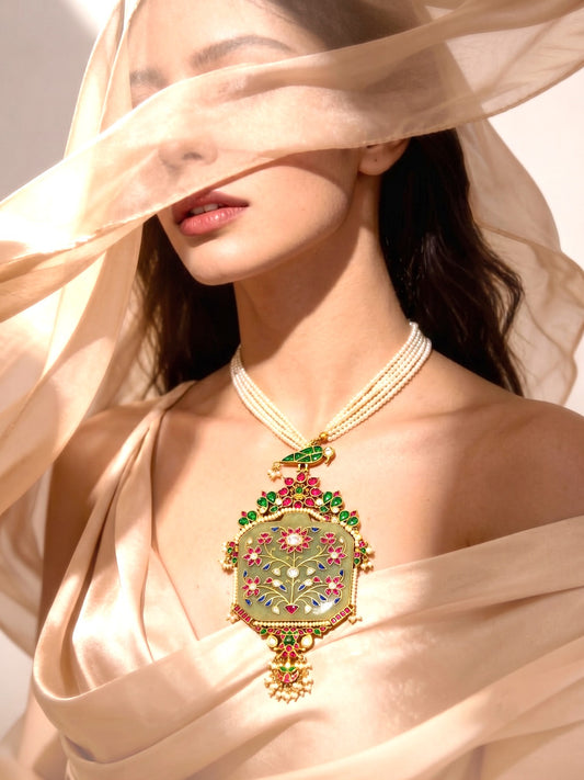 Shuka Jade & Gemstone Temple Pendant