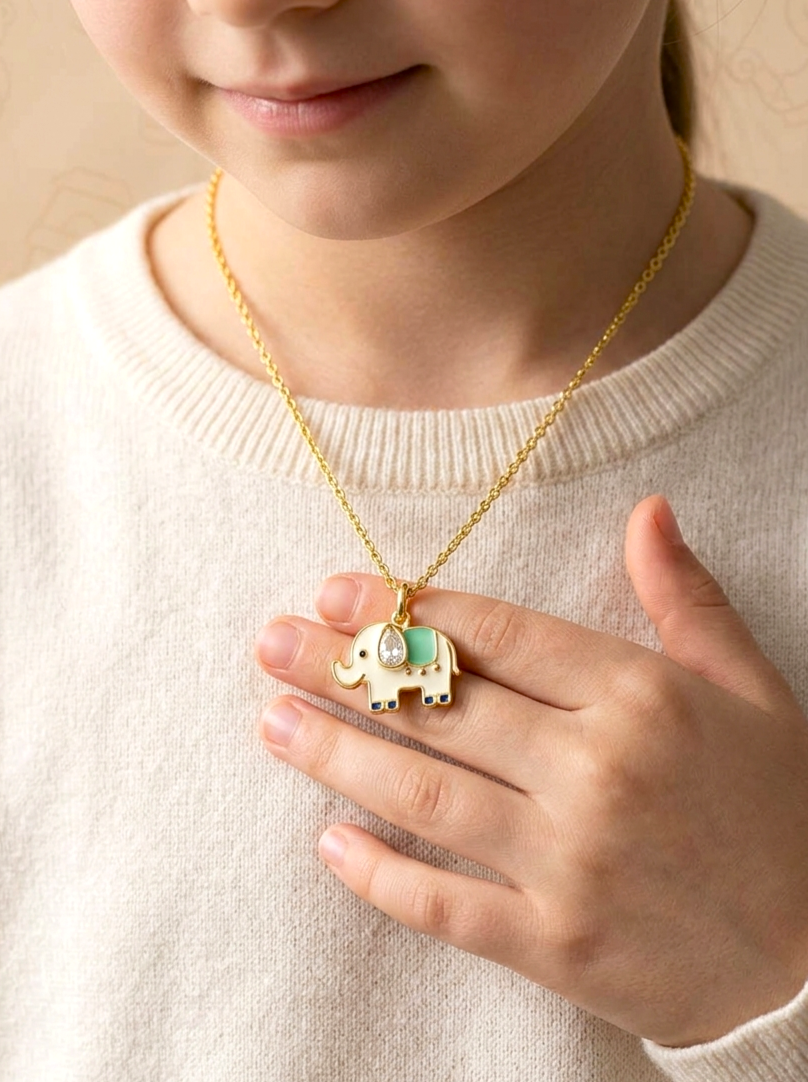 Traditional Gold Nazariya Evil Eye Baby Pendant