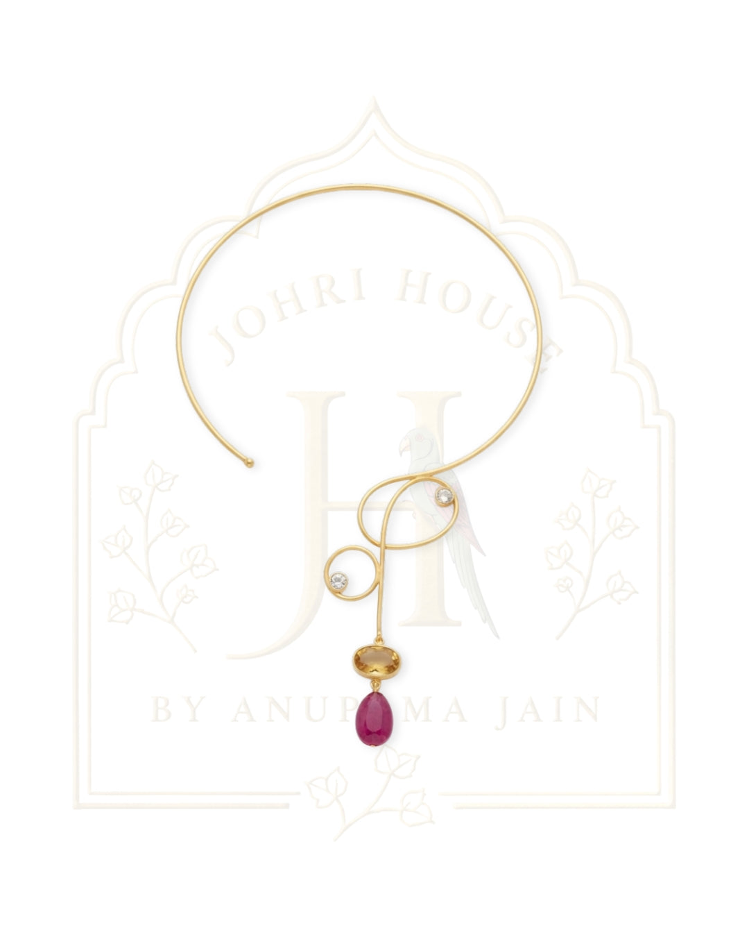 Soma Citrine & Ruby Open-Collar Necklace