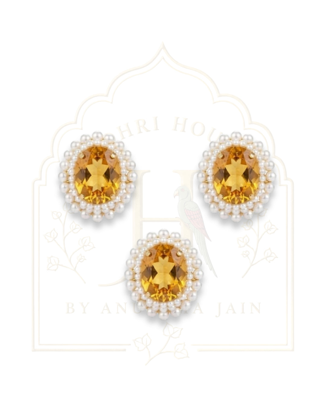 Regal Gold Cut Stone & Seed Pearl Guttapusalu Buttons