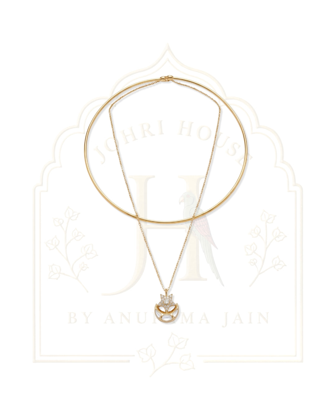 Traya Convertible Polki & Silver Necklace