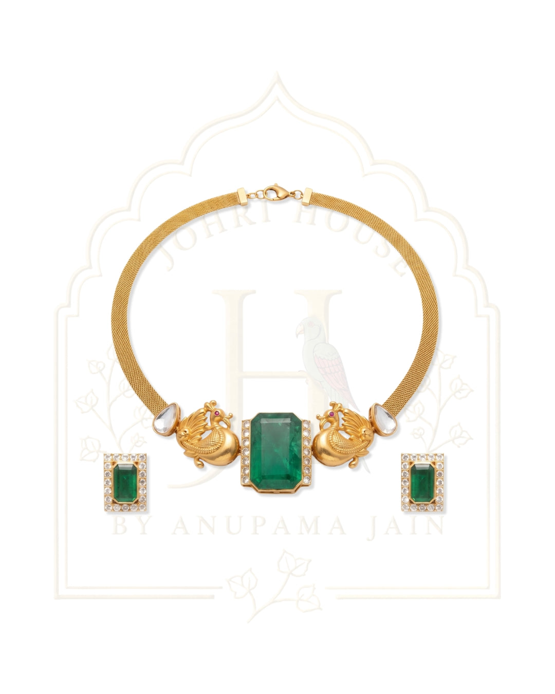 Emerald-Cut Pendant Gold Chain Choker