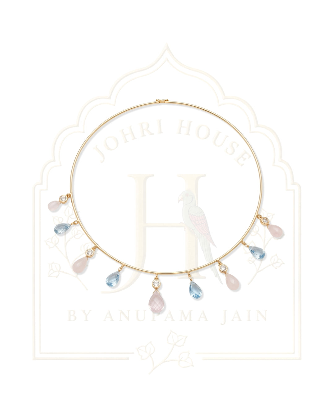 Neelamari Rose Quartz & Aquamarine Neckwire