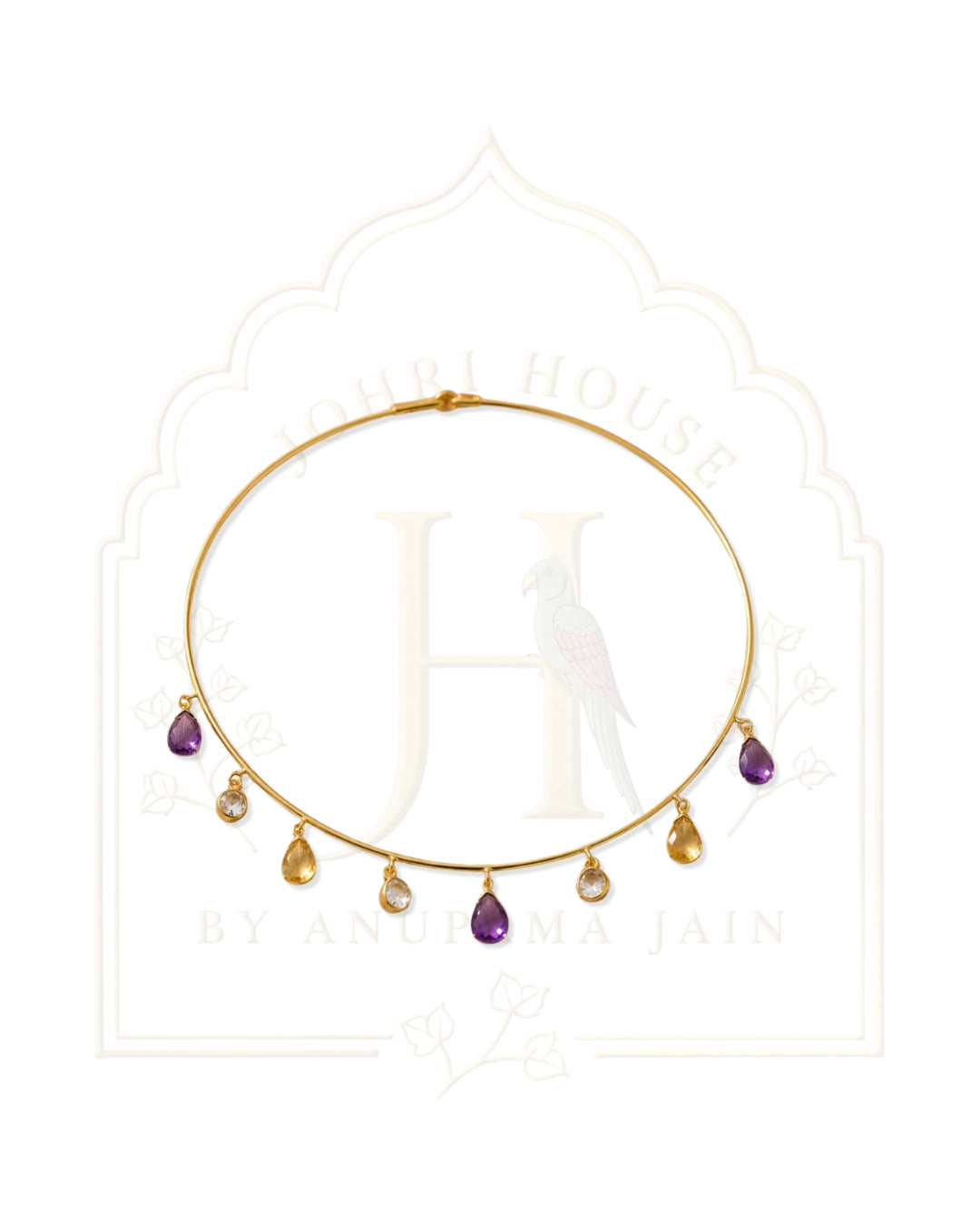 Yuvrani Amethyst & Citrine Contrast Neckwire