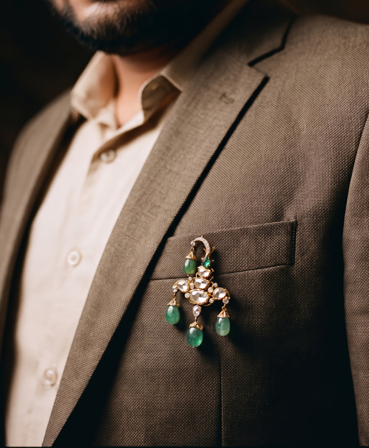 The Royal Emerald Men's Brooch