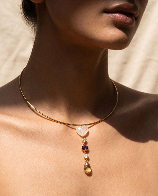 Maya Hasli Polki & Gemstone Cascade Necklace