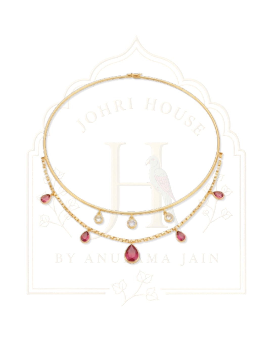 Leela Tourmaline & Polki Cascade Necklace