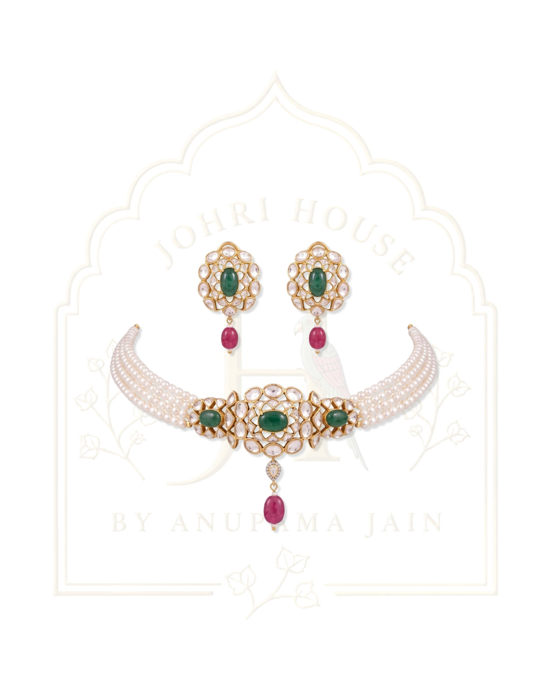 Royal Navratna Pearl Choker Set