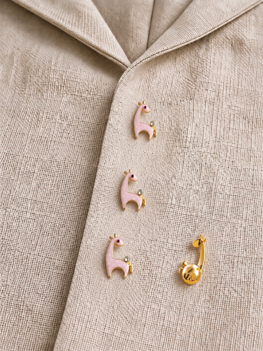 Playful Pink Giraffe Clothing Buttons