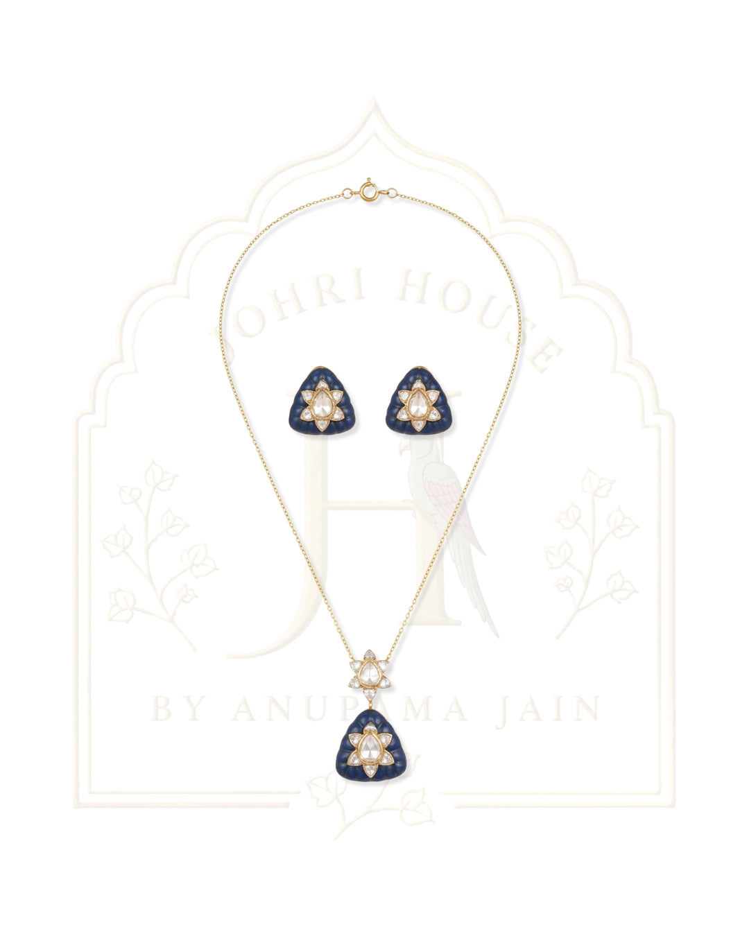The Celestial Trillion Pendant & Earring Set