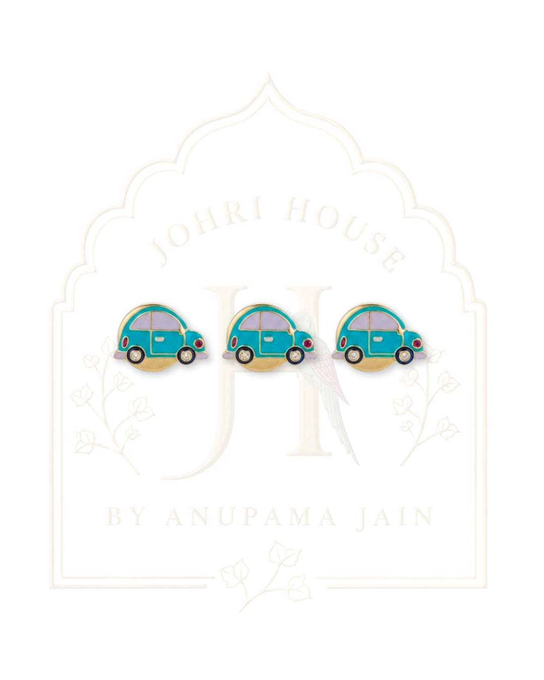 Playful Blue Car Cardigan Buttons