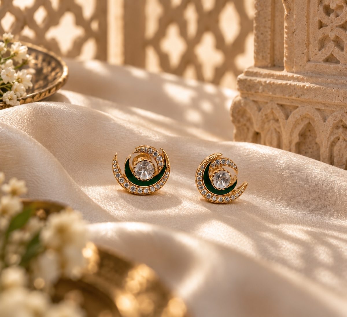 Crescent Stud Earrings
