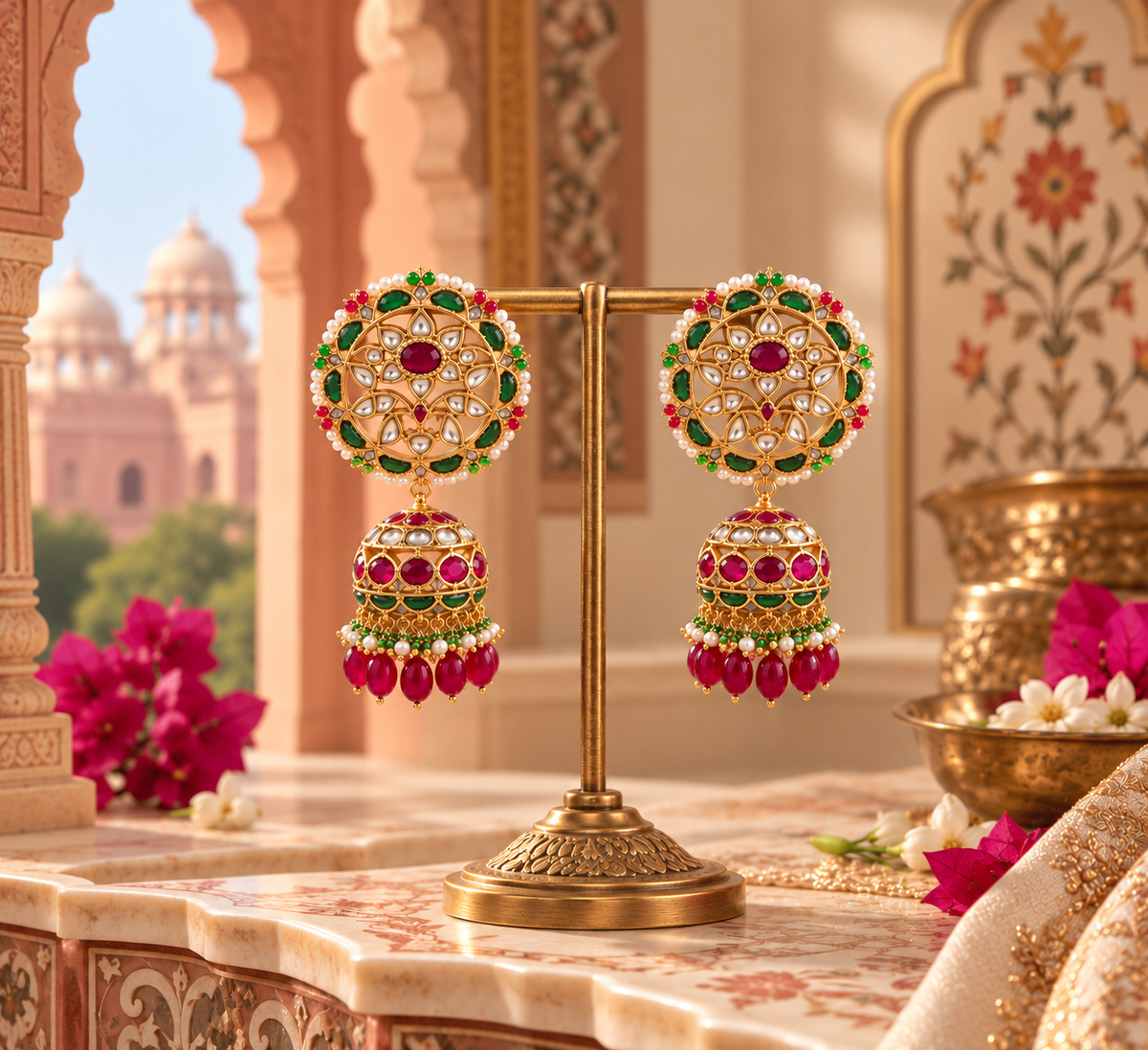 Royal Gulmohar Jhumkas