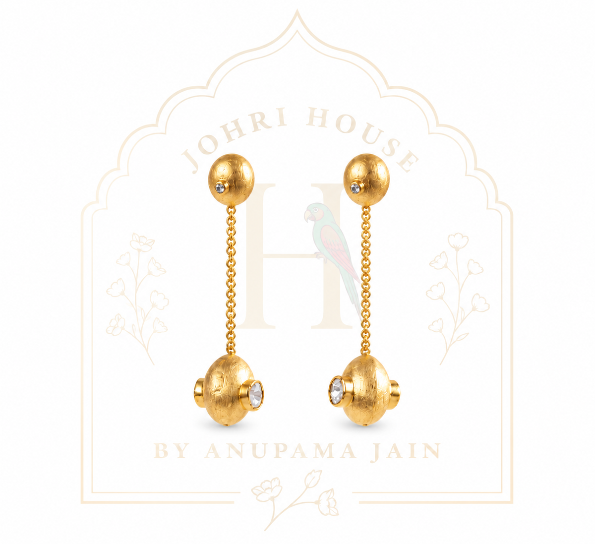 Textured Gold Drop Earrings