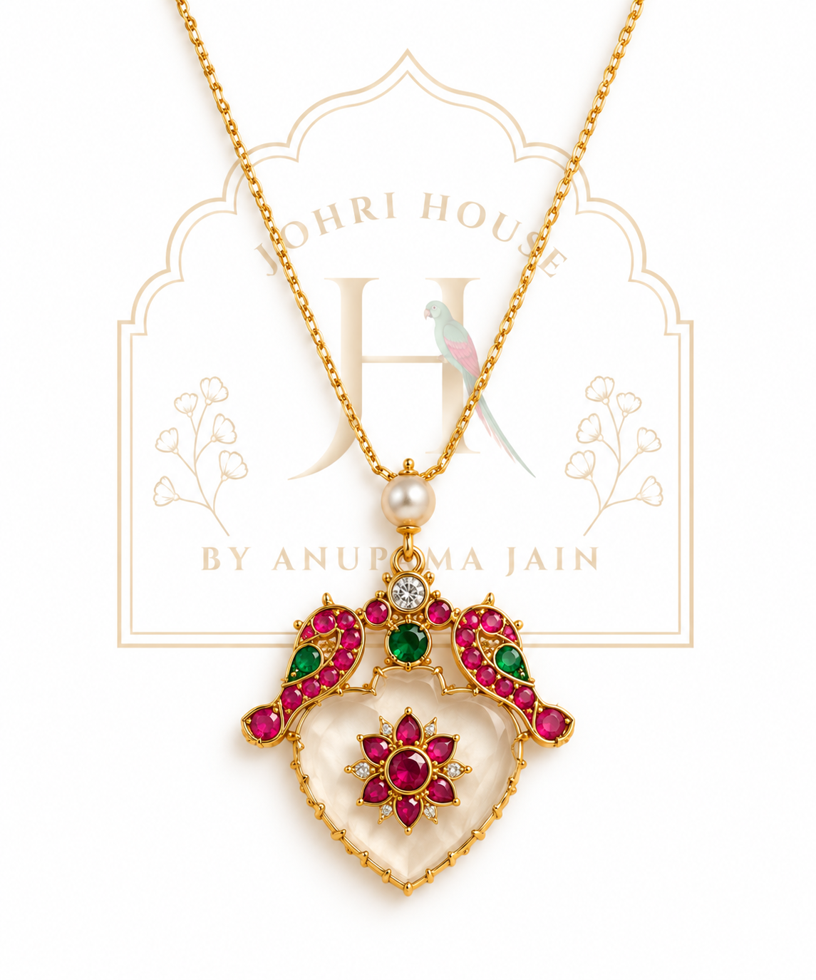 The Rock Crystal Peacock Pendant