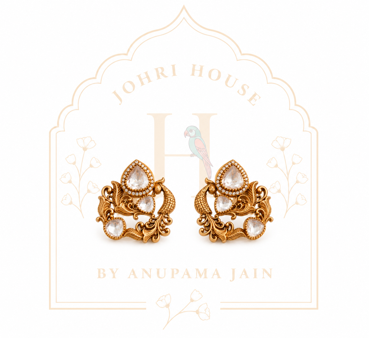Royal Peacock Polki Statement Earrings